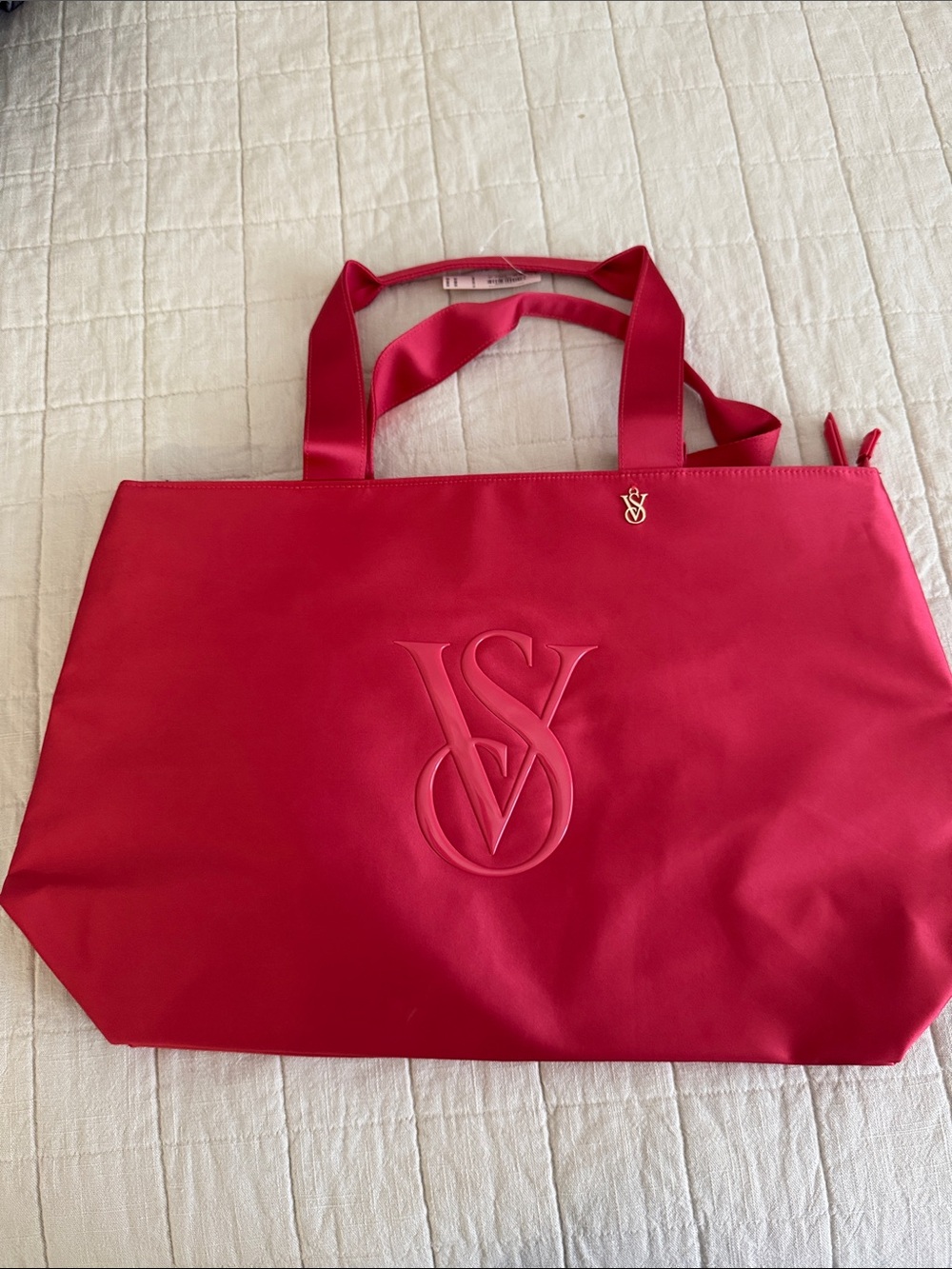 Victoria's Secret Bright Pink Embossed VS Tote